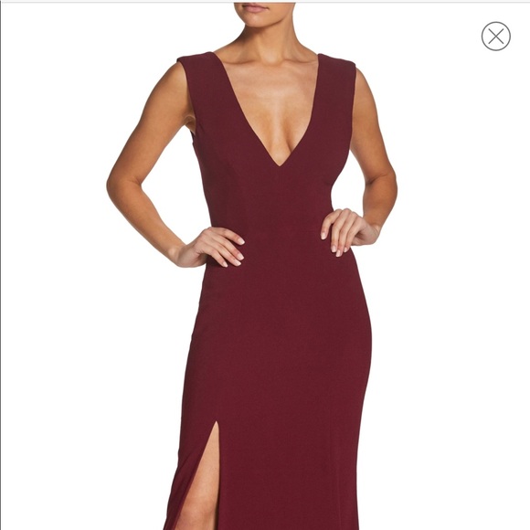 Dress The Population Sandra Plunge Mermaid Gown Dress The Population Sandra  Plunge Gown Plunge Dress